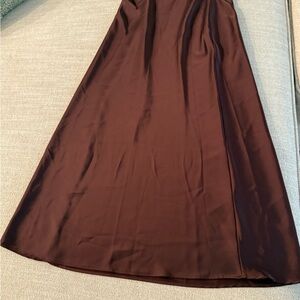 Zara Satin Bordeaux Maxi Skirt